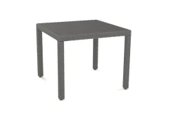OUTFLEXX Vigo Garten-Essgruppe, stahlgrau-meliert, Alu/Polyrattan, Tisch 90 x 90 cm, 2 Stühle, Polster inklusive, pulverbeschichtet
