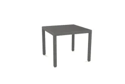 OUTFLEXX Vigo Garten-Essgruppe, stahlgrau-meliert/grau, Alu/Polyrattan/Polyester, Tisch 90 x 90 cm, 4 Sessel