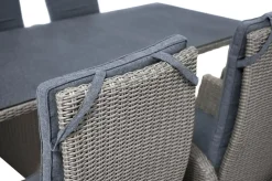 OUTFLEXX Vigo Garten-Essgruppe, 6 Personen, inkl. Kissen, 200x95cm, Polyrattan