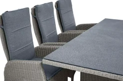 OUTFLEXX Vigo Garten-Essgruppe, 6 Personen, inkl. Kissen, 200x95cm, Polyrattan