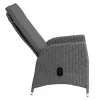 OUTFLEXX Vigo Garten-Essgruppe, anthrazit/grau, Aluminium/Glas/Polyrattan, Tisch 180/240 x 100 cm, ausziehbar, verstellbar