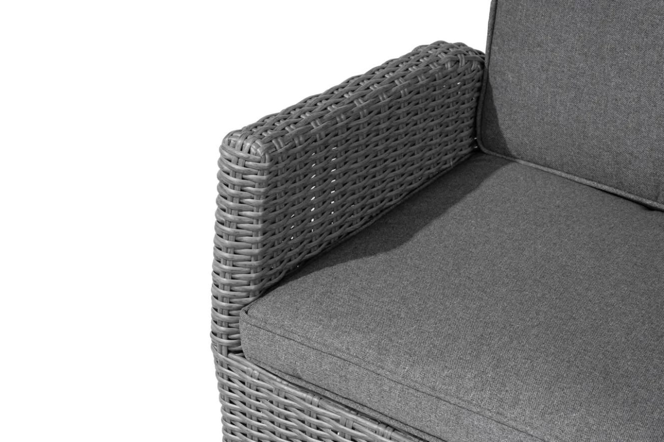 OUTFLEXX Vigo Garten-Essgruppe, anthrazit/grau, Aluminium/Glas/Polyrattan, Tisch 180/240 x 100 cm, ausziehbar, verstellbar