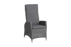 OUTFLEXX Vigo Garten-Essgruppe, anthrazit/grau, Aluminium/Glas/Polyrattan, Tisch 180/240 x 100 cm, ausziehbar, verstellbar