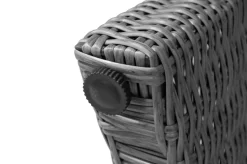 OUTFLEXX Vigo Garten-Essgruppe, grau/schiefergrau, Aluminium/Polyrattan/Glas, 200 x 95 cm, 6 verstellbare Sessel