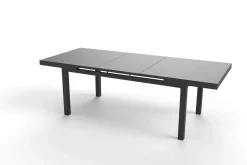 OUTFLEXX Vigo Garten-Essgruppe, anthrazit/grau, Polyrattan/Aluminium/Glas, 180/240 x 100 cm, 8 verstellbare Sessel