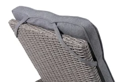 OUTFLEXX Vigo Rollliege, stahlgrau-meliert, Alu/Polyrattan, 198x68x96 cm, rollbar, inklusive Polster