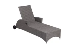 OUTFLEXX Vigo Rollliege, stahlgrau-meliert, Alu/Polyrattan, 198x68x96 cm, rollbar, inklusive Polster