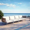 OUTFLEXX Visby Gartenlounge 4-teilig, creme/weiß, Alu/Stahl, inkl. Polster, abnehmbare Bezüge, elektrophoretisch beschichtet