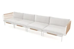 OUTFLEXX Visby Gartenlounge 4-teilig, creme/weiß, Alu/Stahl, inkl. Polster, abnehmbare Bezüge, elektrophoretisch beschichtet