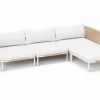 OUTFLEXX Visby Gartenlounge 4-teilig, creme/weiß, Alu/Stahl, inkl. Kissen & Ottomane, elektrophoretisch beschichtet