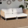 OUTFLEXX Visby Gartenlounge 2-teilig, creme/weiß, Alu/Stahl, inkl. Kissen, elektrophoretisch beschichtet