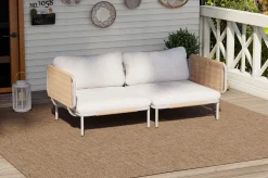 OUTFLEXX Visby Gartenlounge 2-teilig, creme/weiß, Alu/Stahl, inkl. Kissen, elektrophoretisch beschichtet