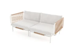 OUTFLEXX Visby Gartenlounge 2-teilig, creme/weiß, Alu/Stahl, inkl. Kissen, elektrophoretisch beschichtet