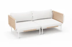 OUTFLEXX Visby Gartenlounge 2-teilig, creme/weiß, Alu/Stahl, inkl. Kissen, elektrophoretisch beschichtet