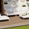 OUTFLEXX Visby Gartenlounge 5-teilig, creme/weiß, Alu/Stahl, inkl. Polster & Ottomane,elektrophoretisch beschichtet