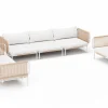 OUTFLEXX Visby Gartenlounge 6-teilig, creme/weiß, Alu/Stahl, inkl. Kissen, elektrophoretisch beschichtet