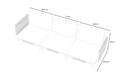 OUTFLEXX Visby Gartenlounge 3-teilig, creme/weiß, Alu/Stahl, inkl. Polster, abnehmbare Bezüge,elektrophoretisch beschichtet