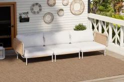 OUTFLEXX Visby Gartenlounge 3-teilig, creme/weiß, Alu/Stahl, inkl. Polster, abnehmbare Bezüge,elektrophoretisch beschichtet