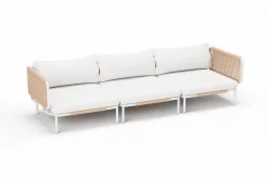 OUTFLEXX Visby Gartenlounge 3-teilig, creme/weiß, Alu/Stahl, inkl. Polster, abnehmbare Bezüge,elektrophoretisch beschichtet