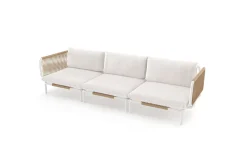 OUTFLEXX Visby Gartenlounge 3-teilig, creme/weiß, Alu/Stahl, inkl. Polster, abnehmbare Bezüge,elektrophoretisch beschichtet