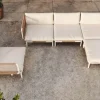 OUTFLEXX Visby Gartenlounge 5-teilig, creme/weiß, Alu/Stahl, inkl. Kissen & Ottomane, elektrophoretisch beschichtet