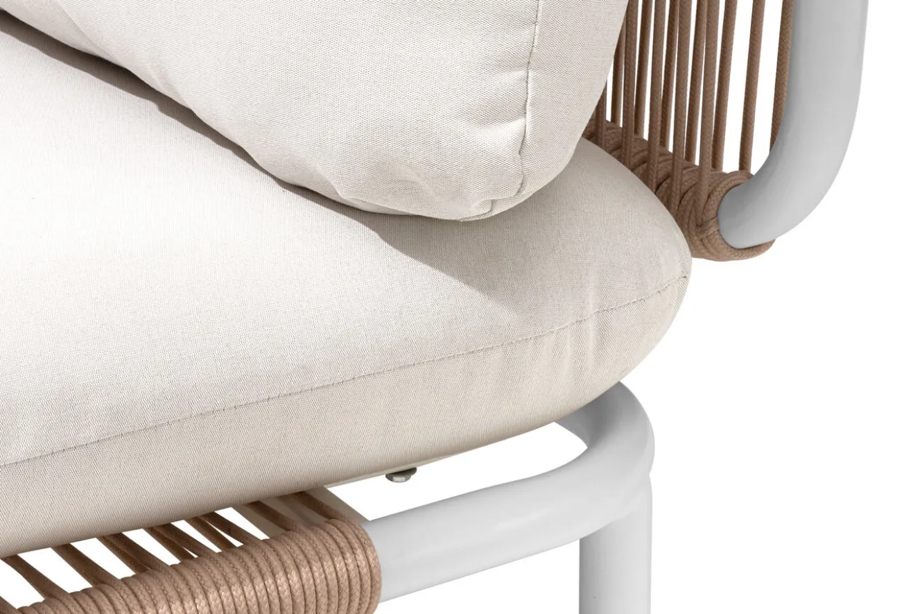 OUTFLEXX Visby Loungesofa Eckteil, creme/weiß, Alu/Stahl, inkl. Kissen, elektrophoretisch beschichtet