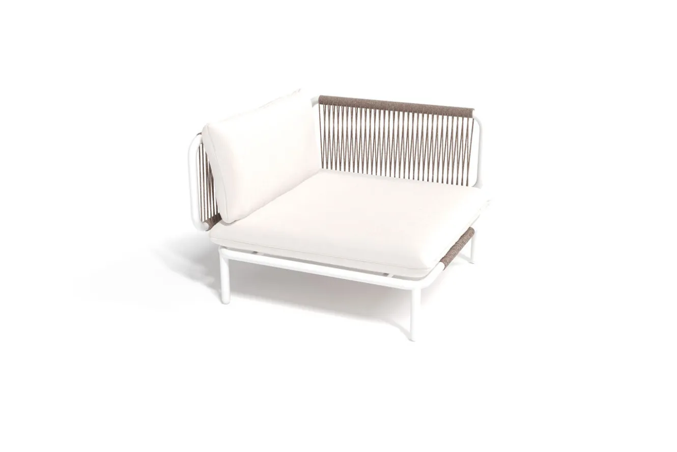 OUTFLEXX Visby Loungesofa Eckteil, creme/weiß, Alu/Stahl, inkl. Kissen, elektrophoretisch beschichtet