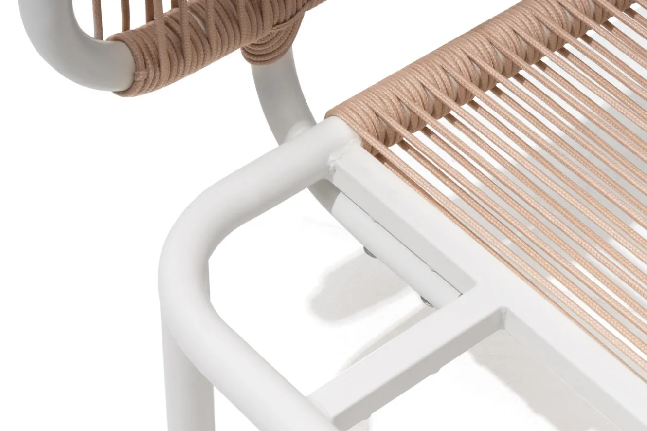 OUTFLEXX Visby Loungesofa Mittelteil, creme/weiß, Alu/Stahl, inkl. Kissen, elektrophoretisch beschichtet