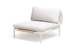 OUTFLEXX Visby Loungesofa Mittelteil, creme/weiß, Alu/Stahl, inkl. Kissen, elektrophoretisch beschichtet