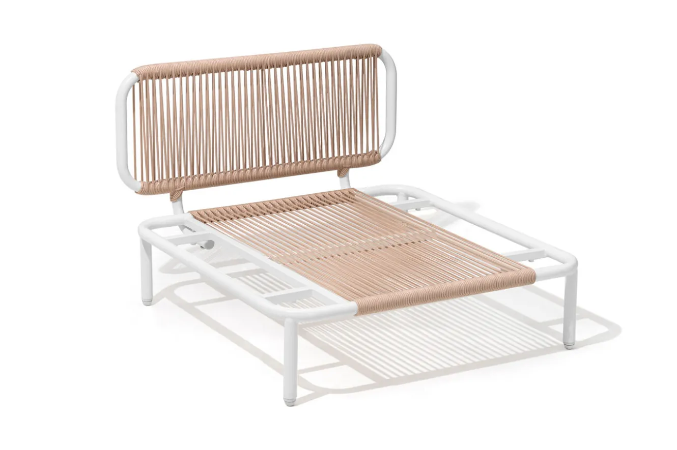 OUTFLEXX Visby Loungesofa Mittelteil, creme/weiß, Alu/Stahl, inkl. Kissen, elektrophoretisch beschichtet
