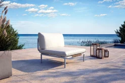 OUTFLEXX Visby Loungesofa Mittelteil, creme/weiß, Alu/Stahl, inkl. Kissen, elektrophoretisch beschichtet