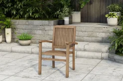 OUTFLEXX Washington Stapelsessel, natur, Teakholz, 62 x 56 x 92 cm