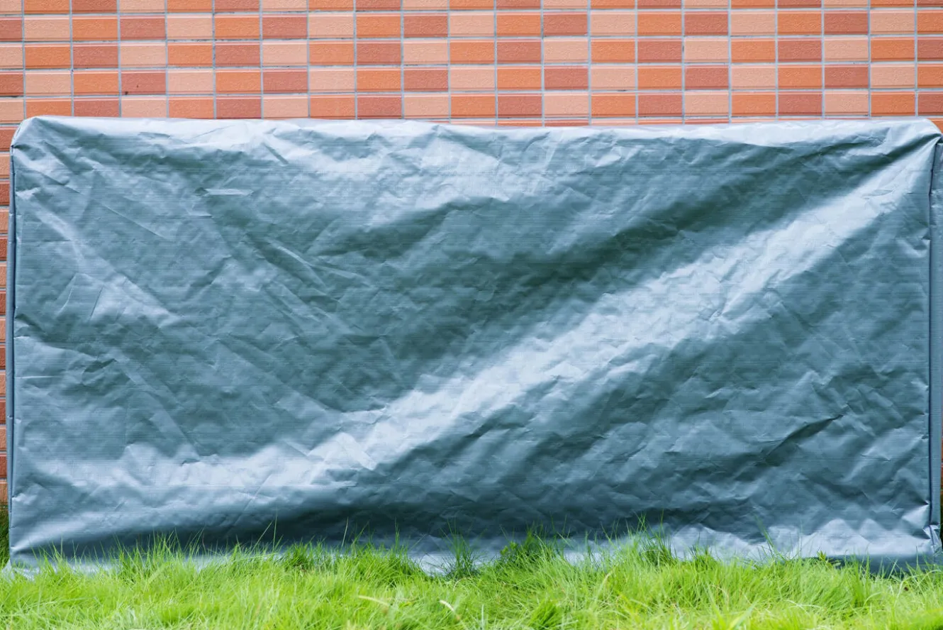 OUTFLEXX Wetterschutzvorhang für 14886, 14813, silber-grau, 210x44x105 cm