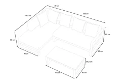 OUTFLEXX Willis Ecklounge, anthrazit matt, Aluminium/Polyester, 5 Personen, inkl. Beistelltisch