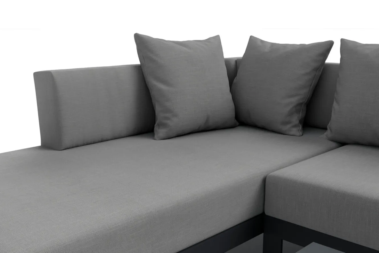 OUTFLEXX Willis Ecklounge, anthrazit matt, Aluminium/Polyester, 5 Personen, inkl. Beistelltisch