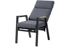 OUTFLEXX Zadar Garten-Essgruppe, anthrazit/natur, Teak/Aluminium/Polyester, Tisch 200 x 100 cm, inkl. 6 Sessel