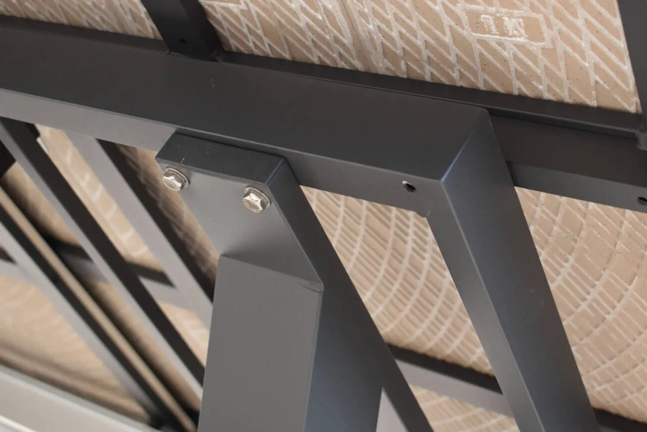 OUTLEXX Louvra Ausziehtisch, anthrazit/Holzoptik, Alu/Keramik, 200/260 x 100 cm, Tischplatte aus Keramikfliesen