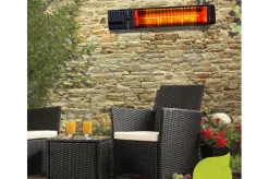 OUTTECH Heizstrahler, schwarz, Aluminium, 58x15xcm, wassergeschützt, Fernbedienung mit 2 Stufen