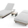 ploss Aurora Gartenliegen 2er-Set, anthrazit/pale silver, Alu/Polyester/Schaumstoff, 200 x 80 cm, 6-fach verstellbar, inkl. Beistelltisch
