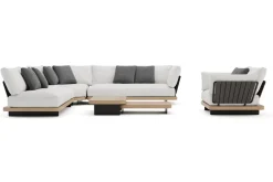 ploss Aurora L Gartenlounge, anthrazit/pale silver, Alu/Polyester/Rope, ink. Polster