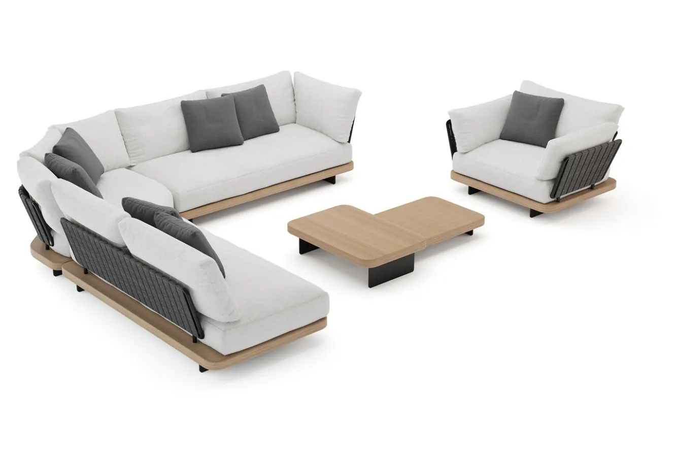 ploss Aurora L Gartenlounge, anthrazit/pale silver, Alu/Polyester/Rope, ink. Polster