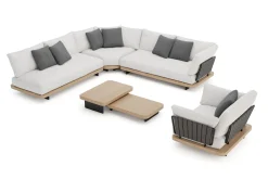 ploss Aurora L Gartenlounge, anthrazit/pale silver, Alu/Polyester/Rope, ink. Polster