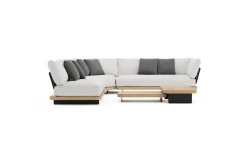 ploss Aurora M Gartenlounge, anthrazit/pale silver, Alu/Polyester/Rope, pulverbeschichtet, inkl. Polster