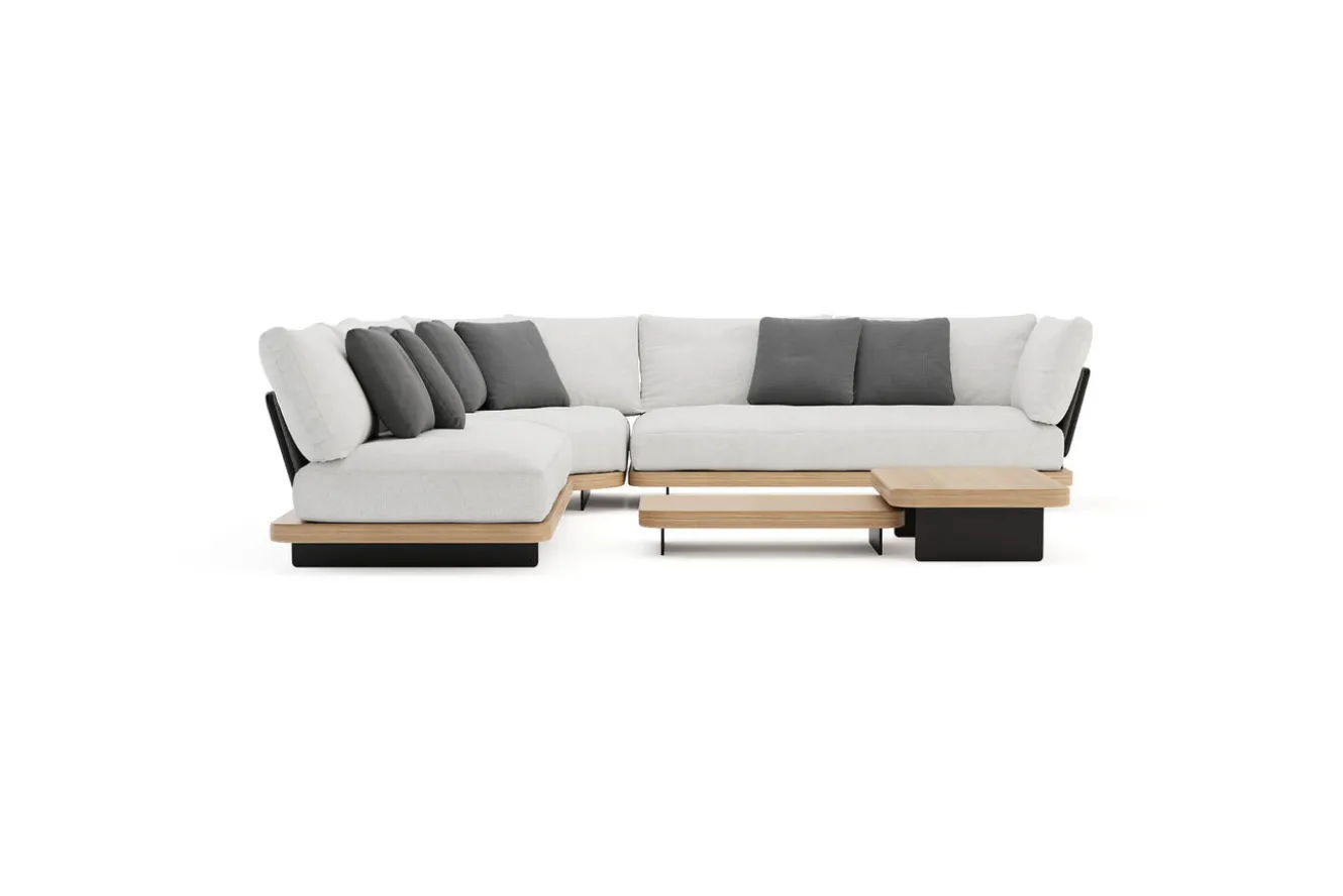 ploss Aurora M Gartenlounge, anthrazit/pale silver, Alu/Polyester/Rope, pulverbeschichtet, inkl. Polster