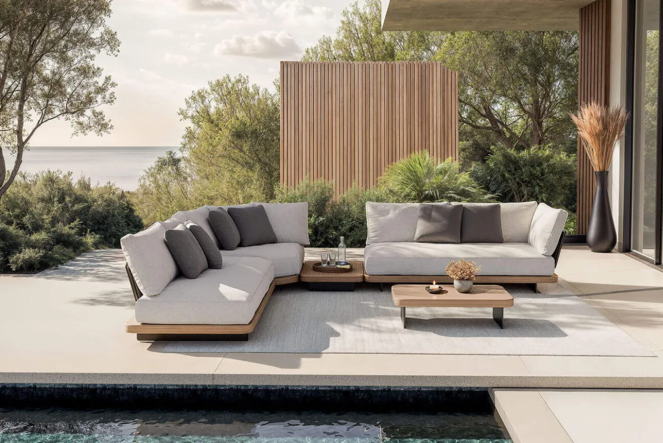 ploss Aurora M Gartenlounge, anthrazit/pale silver, Alu/Polyester/Rope, pulverbeschichtet, inkl. Polster