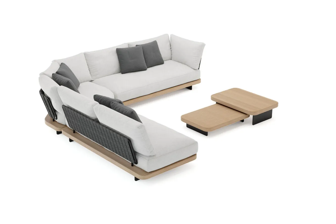 ploss Aurora M Gartenlounge, anthrazit/pale silver, Alu/Polyester/Rope, pulverbeschichtet, inkl. Polster