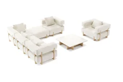 ploss Epoque L Gartenlounge, beige/cloud weave, Alu/Polyester/Schaumstoff, inkl. Polster