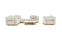 ploss Epoque L Gartenlounge, beige/cloud weave, Alu/Polyester/Schaumstoff, inkl. Polster