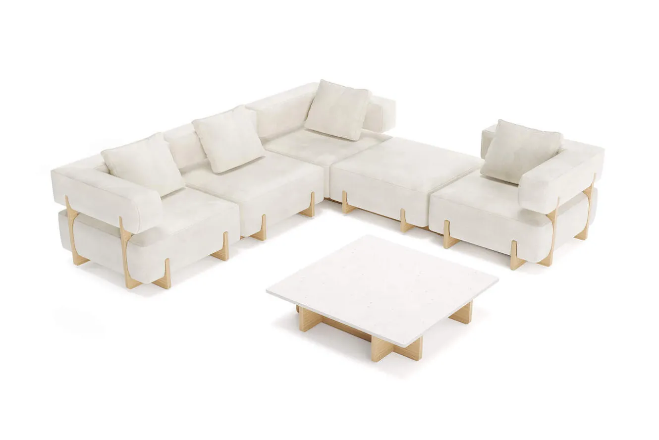 ploss Epoque M Gartenlounge, beige/cloud weave, Alu/Polyester/Schaumstoff, inkl. Polster
