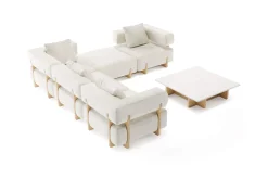 ploss Epoque M Gartenlounge, beige/cloud weave, Alu/Polyester/Schaumstoff, inkl. Polster